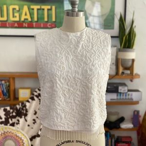 Vintage beaded top with fringe